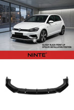 Charger l'image dans la galerie, NINTE Front Bumper Lip Splitter Fit For VW Golf MK8 GTI GTD R 2020+ Painted Gloss Black One Piece Without Logo