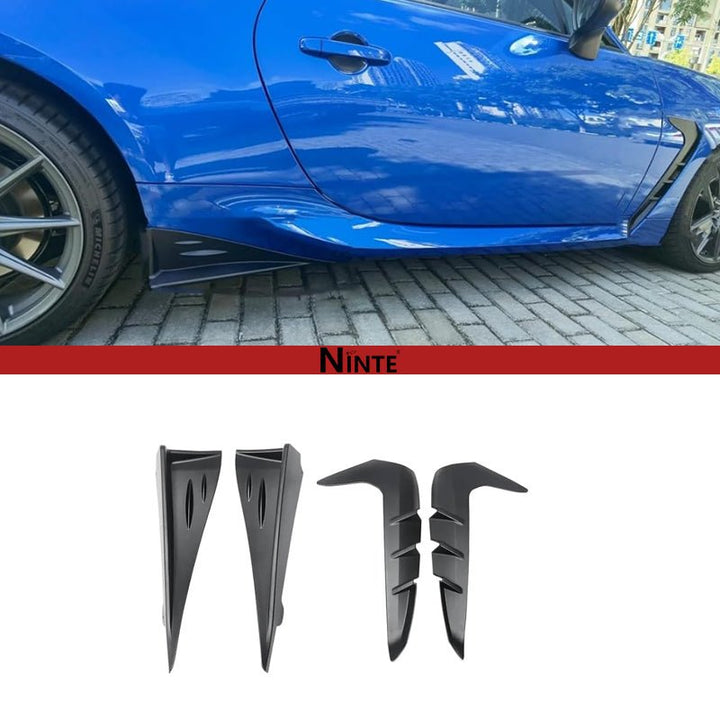 NINTE Side Skirts Side Splitter Winglets & Front Fender Side Air Flow Vent Trim Fit for Toyota BRZ & Subaru GR 86 2022 - 2025 Matte Black ABS Painted 4PCS Decoration - NINTE