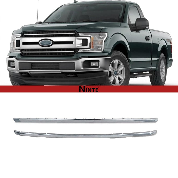 NINTE Grille Covers for Ford F - 150 XL 2018 2019 2020 ABS Chrome Front Grill Overlay Cover Trim 2pcs（NOT The Replacement） - NINTE