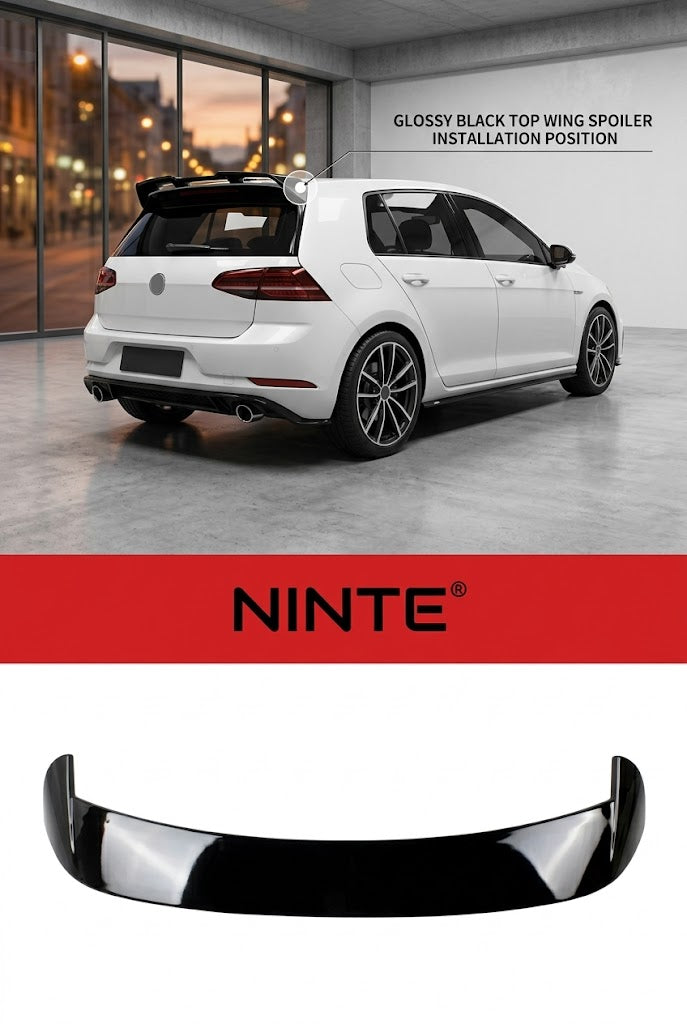 NINTE Rear Roof Spoiler Wing Fit For Seat Leon MK3 Standard Models 2012-2020 Painted Gloss Black One Piece Without Logo