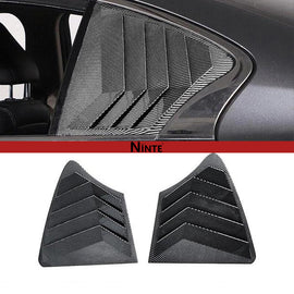 NINTE Rear Side Window Louvers for 2014 - 2024 Infiniti Q50 Air Vent Scoop Shades Cover Blinds Trim Exterior Accessories Sport Style 2pcs - NINTE