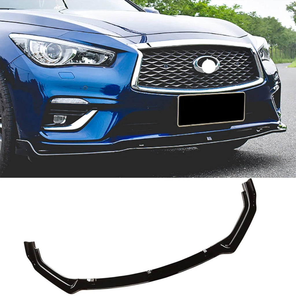 Q50 Front NINTE For 2018-2024 Infiniti Q50 Base LUXE 3PCS Front Bumper Lip Chin ...