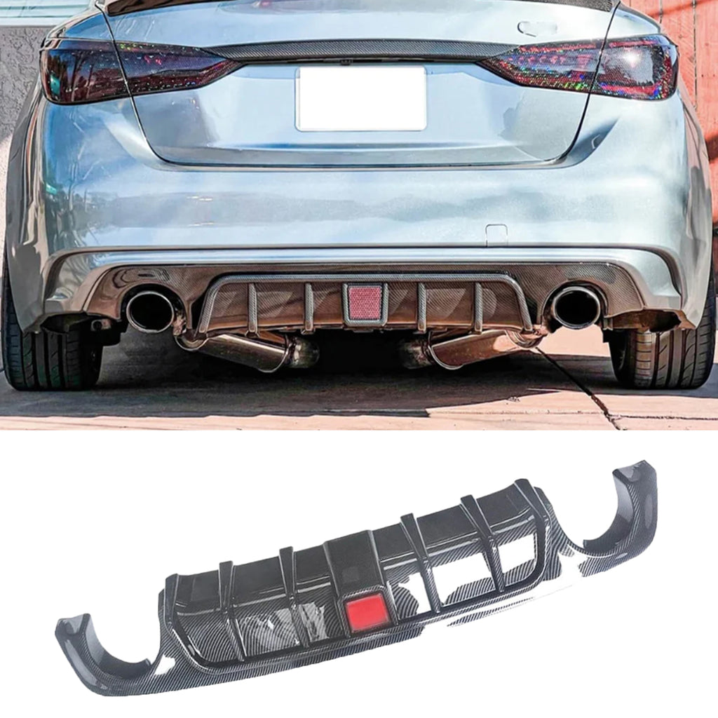 NINTE Rear Diffuser for 2018-2024 INFINITI Q50 ABS Rear Bumper Lip