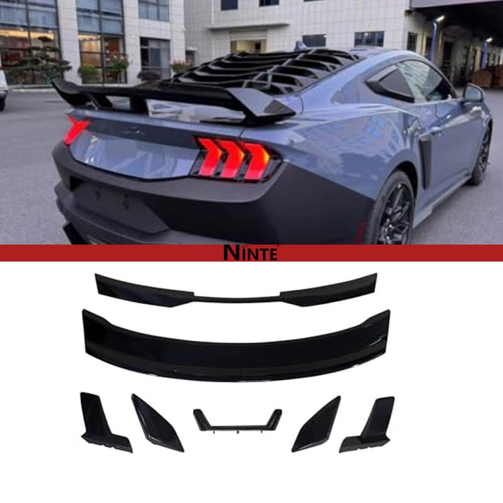 NINTE Spoiler For 2024 - 2026 Ford Mustang DH Performance W/ Smoke Gurney Flap - NINTE