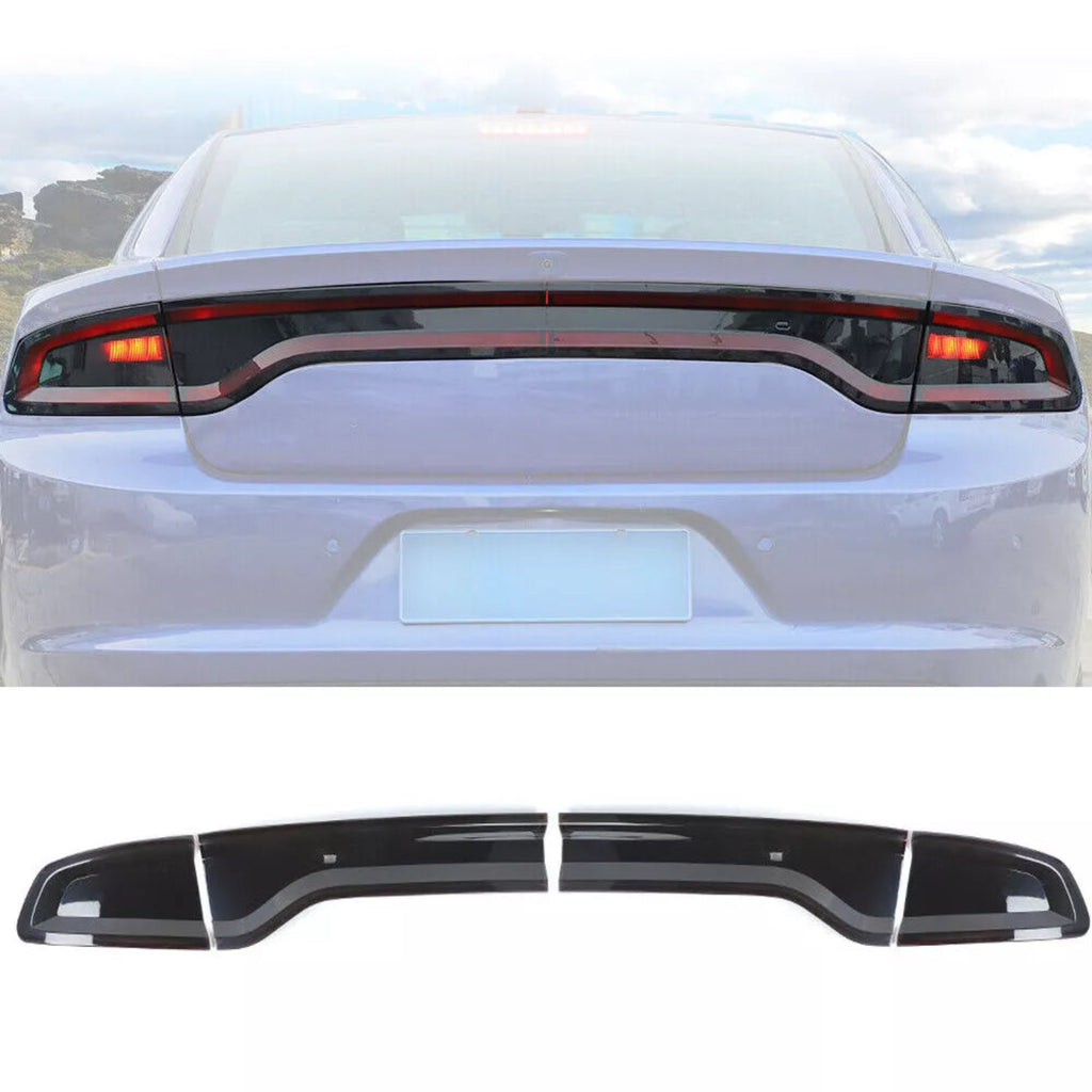 NINTE For 2015-2024 Dodge Charger Tail Light Lamp Covers Smoked Rear Light Guards Compatible with  ABS Smoke Black  Exterior Accessories