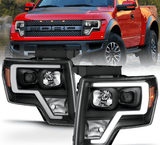 NINTE Headlight for 2009-2014 Ford F150 LED DRL Head Lamp Pair