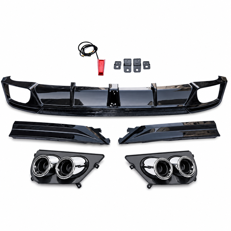 NINTE Rear Bumper Diffuser Kit Fit for Honda Accord 2023-2026 Gloss Black with LED Light