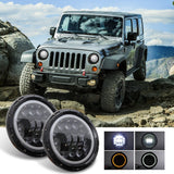 NINTE LED Headlights 2PCS for Jeep Wrangler JK TJ LJ CJ