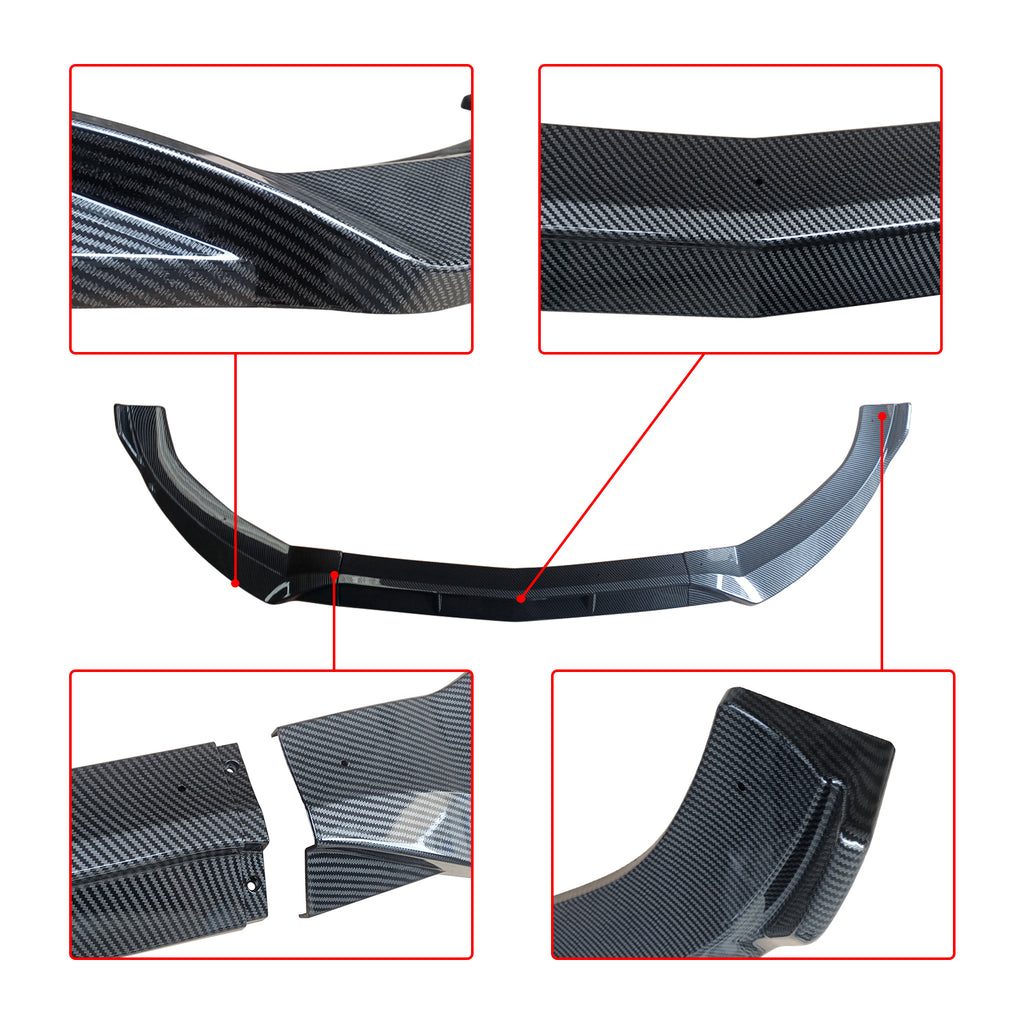 NINTE Front Lip for 2015-2018 Benz C-Class W205 Sport Carbon Look