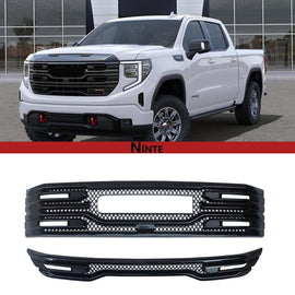 NINTE Front Lower Grill Cover For 2022 - 2025 GMC SIERRA 1500 SLT AT4 Gloss Black Painted Front Grille Cover Car Accessories Exterior Trim (Not the Replacement) - NINTE