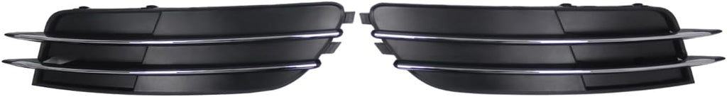 NINTE Front Bumper Fog Light Grille Inserts For Audi 2012-2015 A6 & A6 Quattro | Replaces OEM 4G0807681 & 4G0807682 Left & Right Set Direct Clip-In Installation