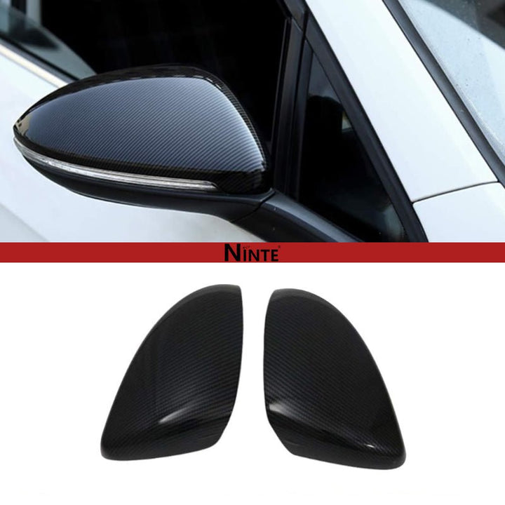 NINTE Mirror Cover for 2019 - 2024 Kia Forte K3 ABS Painted Carbon Fiber Style Painted 2pcs (NOT the Replacement) - NINTE
