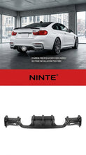 Charger l'image dans la galerie, NINTE Rear Bumper Lip Diffuser Center Section Fit For BMW M3 F80 M4 F82 2013-2019 Carbon Fiber Look One Piece Sport Style Without Logo