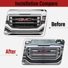 Load image into Gallery viewer, NINTE For 2016 - 2018 GMC Sierra 1500 Grille Overlay Grille Covers Chrome/Gloss Black - NINTE