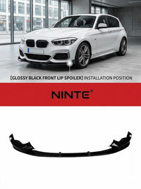 NINTE Front Bumper Lip Splitter Facelift Fit For BMW 1 Series F20 LCI 2015-2020 Painted Gloss Black One Piece Without Logo - NINTE
