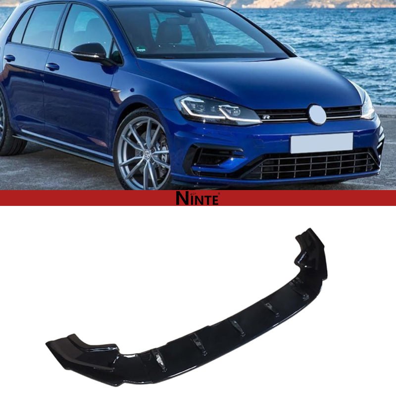NINTE Front Bumper Lip for Volkswagen 2015 - 2021 VW Golf MK7 MK7.5 R - line GTI R Gloss Black ABS Spoiler Splittber Body Kits Guard Front Chin Splitter 3Pcs Segmented Design - NINTE