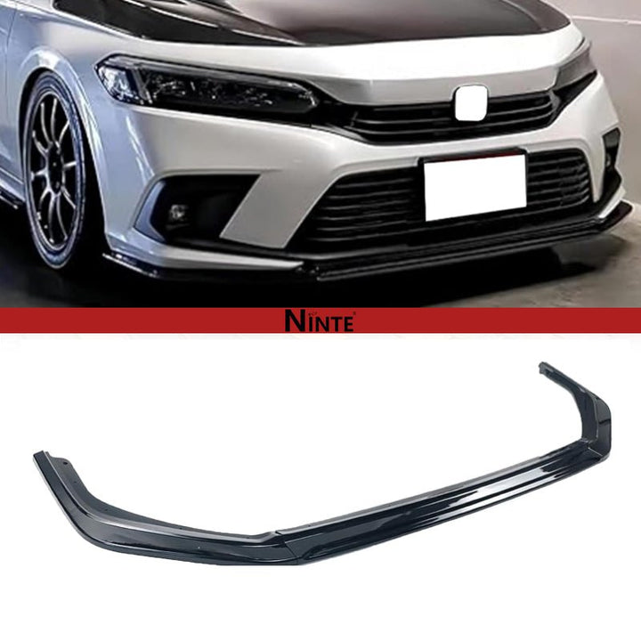 NINTE Front Lip for Honda Civic 11th Gen Sedan Hatchback 2022 2023 2024 ABS Painted Gloss Black Bumper Spoiler Splittber Body Kits Guard Front Chin Splitter 3 PCS - NINTE