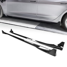 NINTE For 2017 - 2023 Tesla Model 3 Side Skirts ABS Side Extension Lip Rocker Panel - NINTE