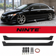 Load image into Gallery viewer, NINTE Left and Right Rocker Side Skirt Kit Fit for Honda Civic Sedan 4DR 2006-2011 Black ABS Plastic RR Style
  