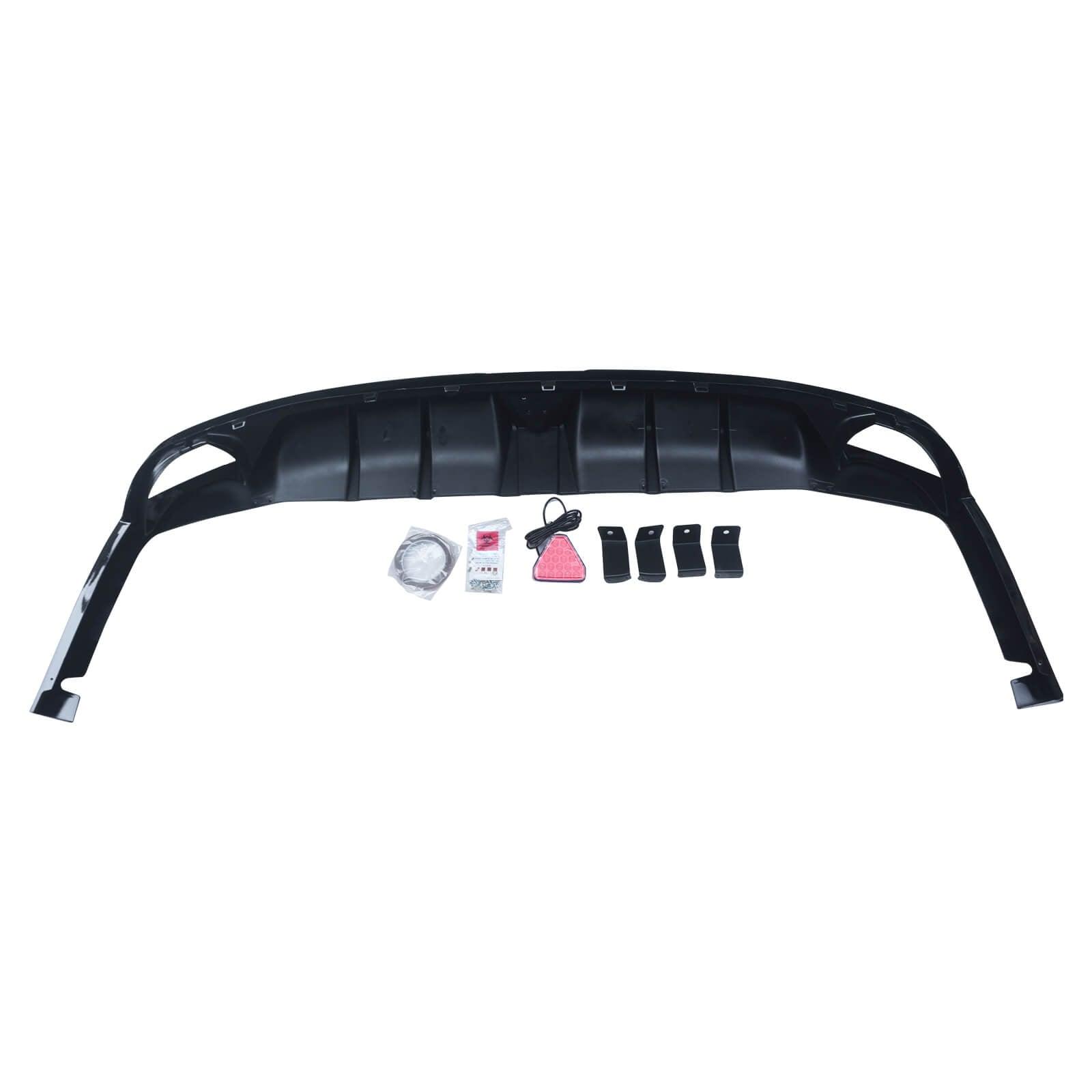 WheelX MC Style Carbon Fiber Rear Diffuser With LED Brake Light For 2022-2025 Honda Civic Sedan – 3-Piece Kit