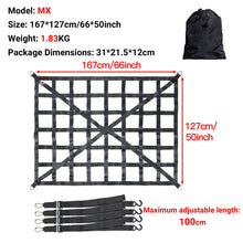 Charger l&#39;image dans la galerie, NINTE Truck Bed Cargo Net with Cam Buckles &amp; S-Hooks Upgrad with Cross Strap