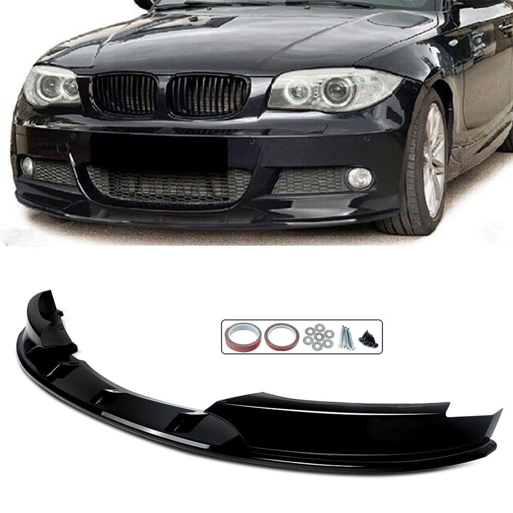 Ninte Front Lip For 2007-2013 Bmw 1 Series E82 128I 135I M-Sport Abs Bumper Splitter Gloss Black Lip