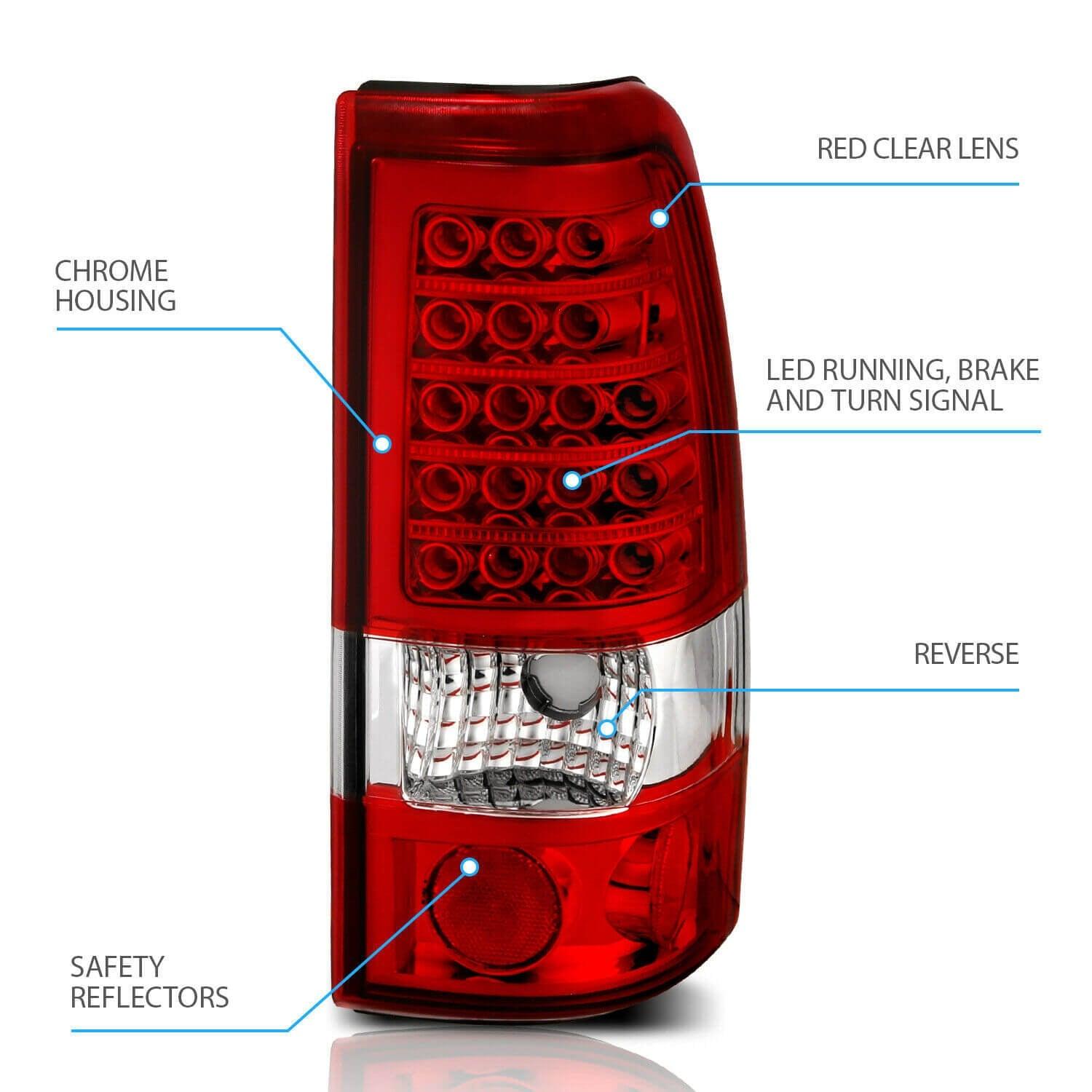 NINTE Taillight For 1999-2002 Chevy Silverado 1999-2006 GMC Sierra 1500