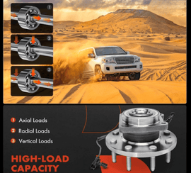 NINTE For Chevrolet & GMC Silverado 2500HD/3500HD 4WD SRW 2 x Front Wheel Bearing and Hub Assembly with ABS & 8 - Lug - NINTE