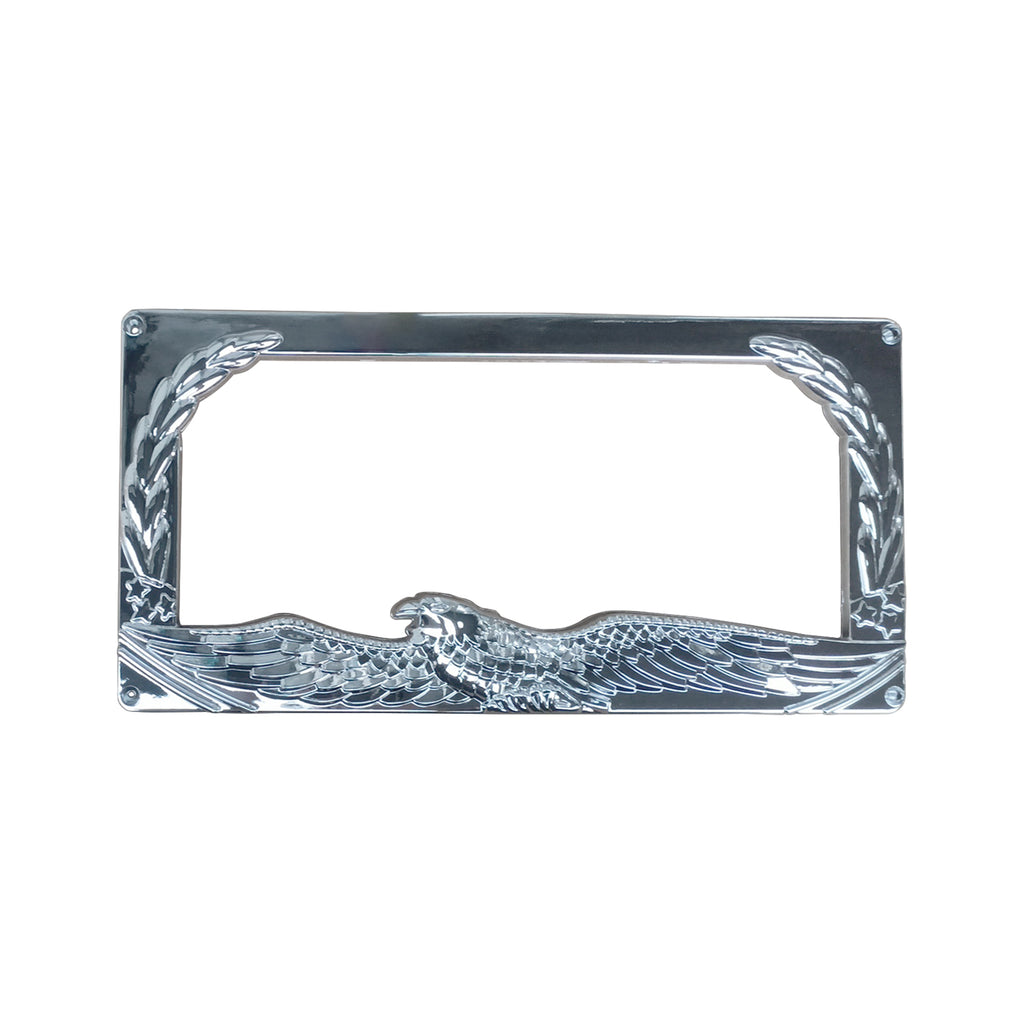 NINTE License Plate Frame Tag 2 Hole Without Cap Chrome Universal 3D License Frame