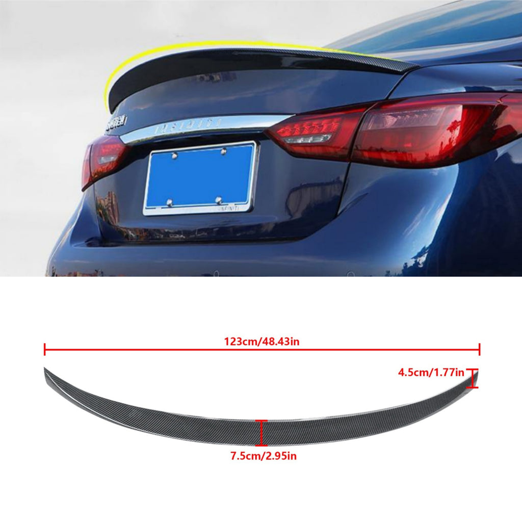 NINTE For 2014-2024 Infiniti Q50 Rear Spoiler ABS Trunk Spoiler Rear Wing