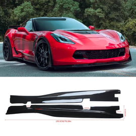 NINTE For 2014 - 2019 Chevy Corvette C7 Side Skirts Base Rocker Panel - NINTE