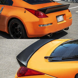 NINTE Rear Spoiler for 2003 - 2008 Nissan 350Z Fairlady Z33 Gloss Black V Style Trunk Wing ABS Painted Splitter - NINTE