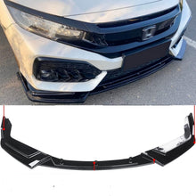 Charger l&#39;image dans la galerie, NINTE For 2017-2021 Honda Civic Si FK7 Hatchback ABS 3 Pieces Front Lip Bumper Splitters