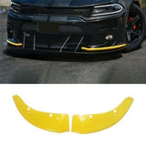 NINTE 2015-2019 Dodge Charger SRT Scat Pack ABS Painted Front Bumper Lip Splitter Protector Pair
