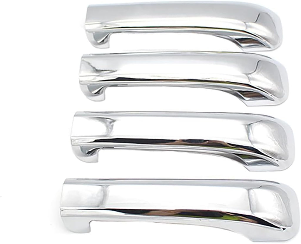 NINTE Tape - On Rearview Mirror Cover + Door Handle Cap Chrome for Dodge Ram 1500 2500 2009 - 2018 | Jeep Grand Cheroke 2005 - 2011 ABS W/O Passenger Keyhole Turn Signal Cut - Outs (NOT Replacement) - NINTE