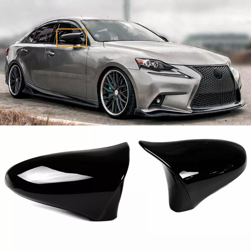 NINTE For 2014-2020 LEXUS IS200t IS300 IS350 M Style Side Mirror Cover Overlay Gloss Black