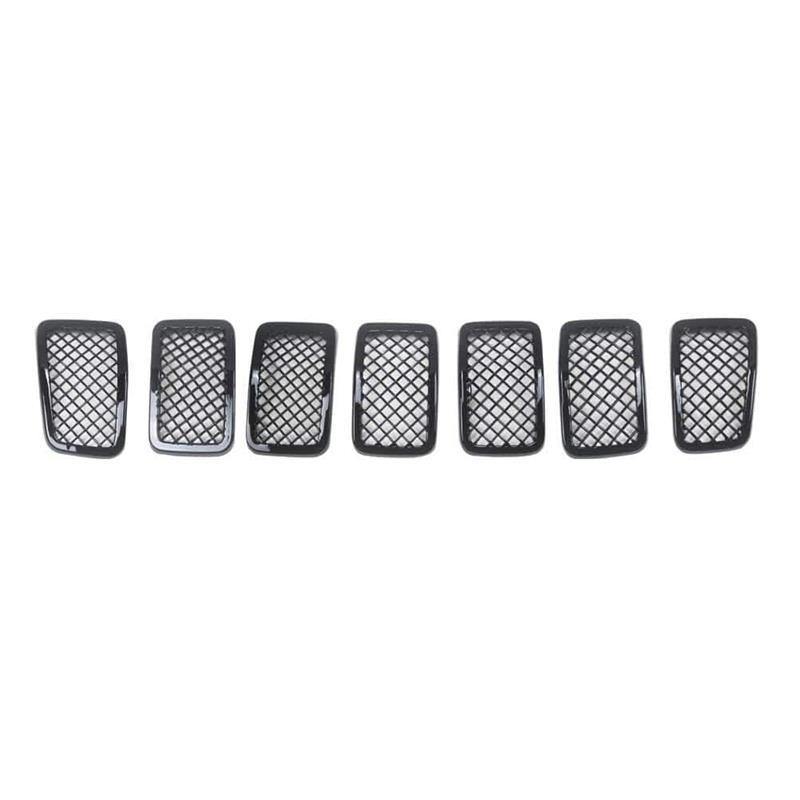 Ninte Jeep Cherokee 2019-2020 7 PCS ABS Front Mesh Grill Cover-Painted Gloss Black Grille - NINTE