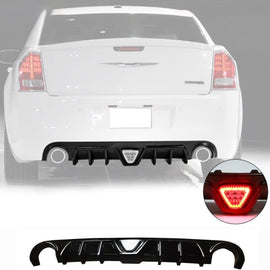 NINTE Rear Diffuser for 2012 - 2014 Chrysler 300 SRT with Brake Light Rear Bumper Lip - NINTE