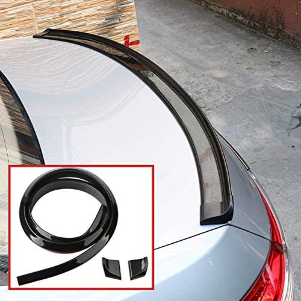 NINTE Universal Car Rear Spoiler Exterior, Trunk Lip or Roof Kit Trim 4.9ft 3D, Punch-Free Installation Gloss Black