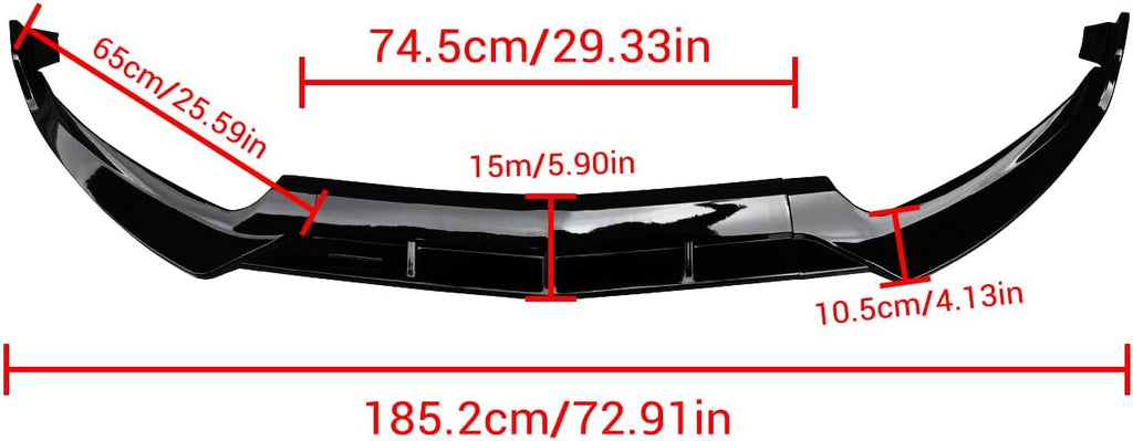 NINTE for W205 Front Lip for 2015-2018 Mercedes Benz C-Class W205 Sport ABS Painted Front Bumper Lip Splitter ABS Painted Chin W205 Extension Accessories