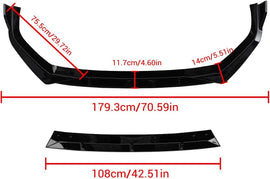 NINTE For 2023 - 2024 Honda CR - V CRV EX/LX Front Bumper Lip Splitters Front Spoiler ABS 3 Pieces - NINTE