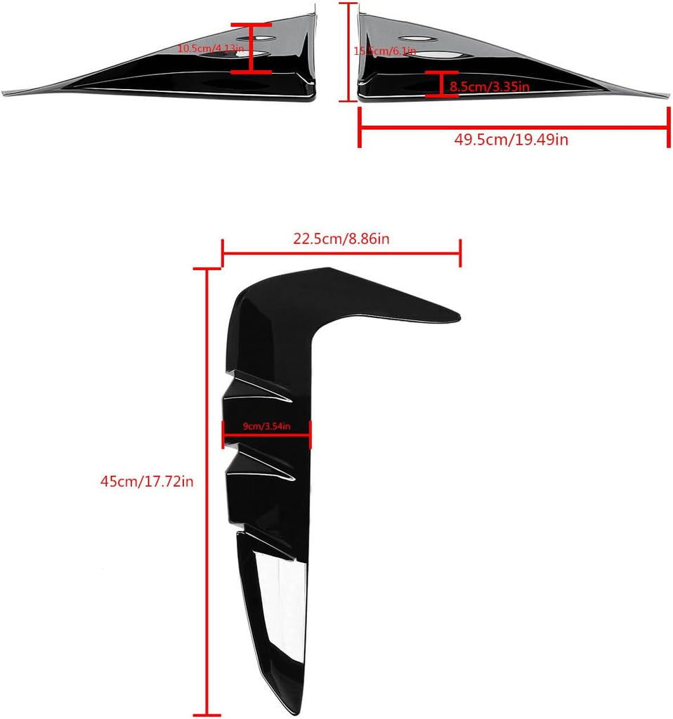 NINTE for Toyota BRZ & Subaru GR 86 2022 - 2025Side Skirts Side Splitter Winglets & Front Fender Side Air Flow Vent Trim Gloss Black ABS Painted 4PCS Decoration - NINTE