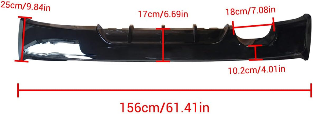 NINTE Rear Diffuser Rear Bumper Lip for BMW 2 Series F22 2014 2015 - 2021 Rear Lip Gloss Black ABS Painted (Only Fit Car with Dual Exhaust Ports Single Side) - NINTE