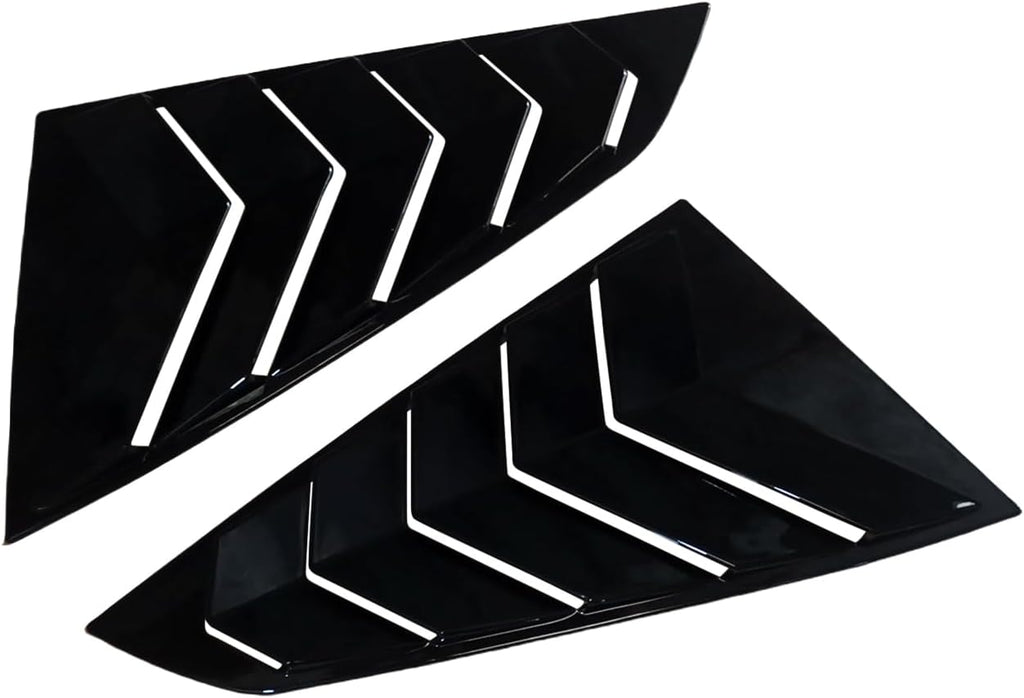 NINTE Window Louvers Guards Shades Fit for Ford Mustang 2024 2025 Gloss Black ABS Painted Protector Vent Covers Outside - NINTE