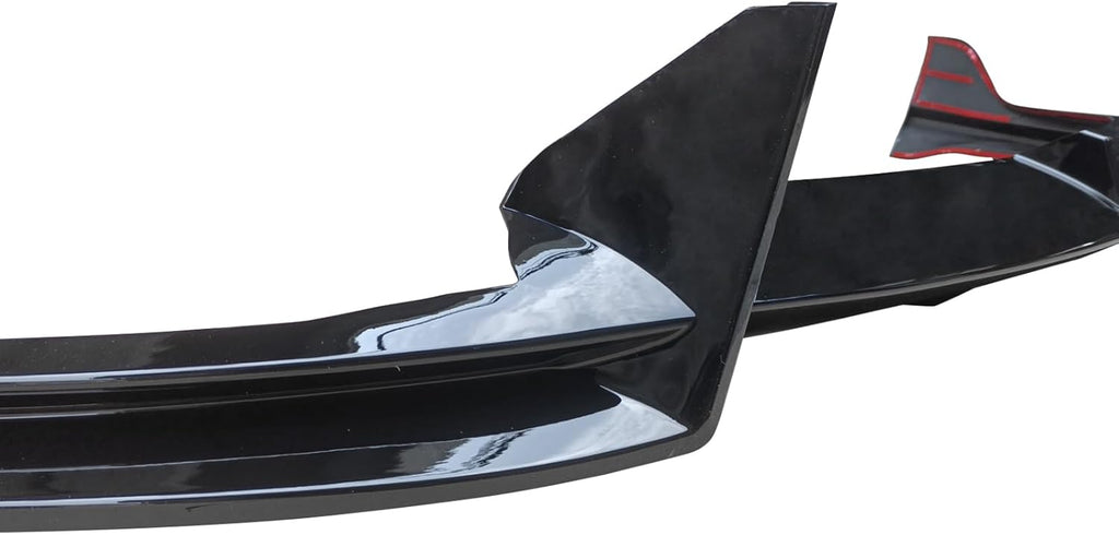 NINTE Front Lip for Tesla Model Y 2020 2021 2022 2023 2024 V Style ABS Painted Gloss Black Bumper Spoiler Splittber Body Kits Guard Front Chin Splitter 3 PCS - NINTE