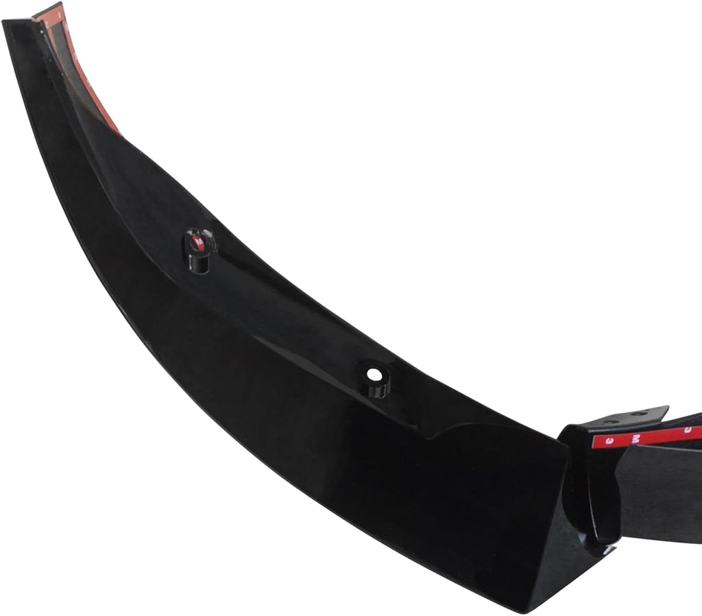 NINTE Front Lip for Tesla Model 3 2017 2018 2019 2020 2021 2022 2023 V Style ABS Painted Gloss Black Bumper Spoiler Splittber Body Kits Guard Front Chin Splitter 3 PCS - NINTE