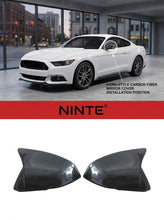 Load image into Gallery viewer, NINTE Side Mirror Cover Cap With LED Fit For Ford Mustang Euro Spec 2015-2023 Real Carbon Fiber Horn Style Without Logo