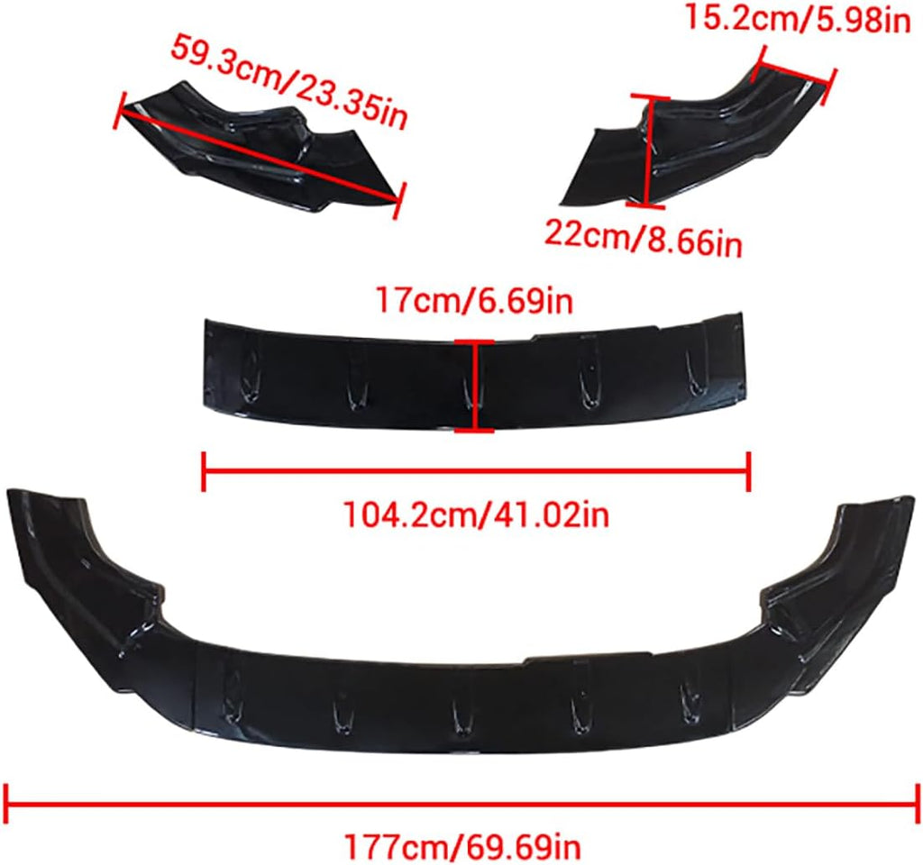 NINTE Front Bumper Lip for Volkswagen 2015 - 2021 VW Golf MK7 MK7.5 R - line GTI R Gloss Black ABS Spoiler Splittber Body Kits Guard Front Chin Splitter 3Pcs Segmented Design - NINTE