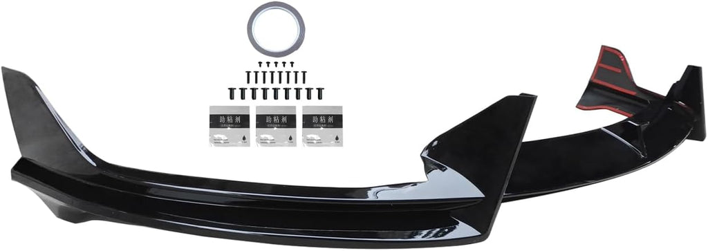 NINTE Front Lip for Tesla Model Y 2020 2021 2022 2023 2024 V Style ABS Painted Gloss Black Bumper Spoiler Splittber Body Kits Guard Front Chin Splitter 3 PCS - NINTE