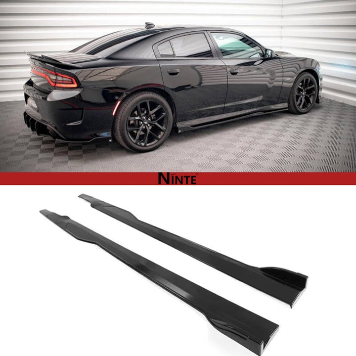 NINTE Side Skirts For 2015 - 2023 Dodge Charger SRT ABS Rocker Panel Extension Lips - NINTE